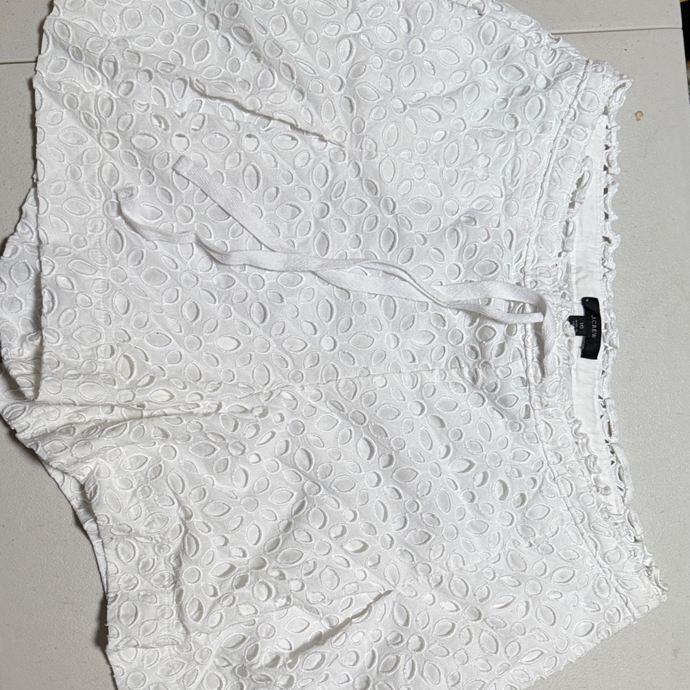 J Crew White Eyelet Shorts